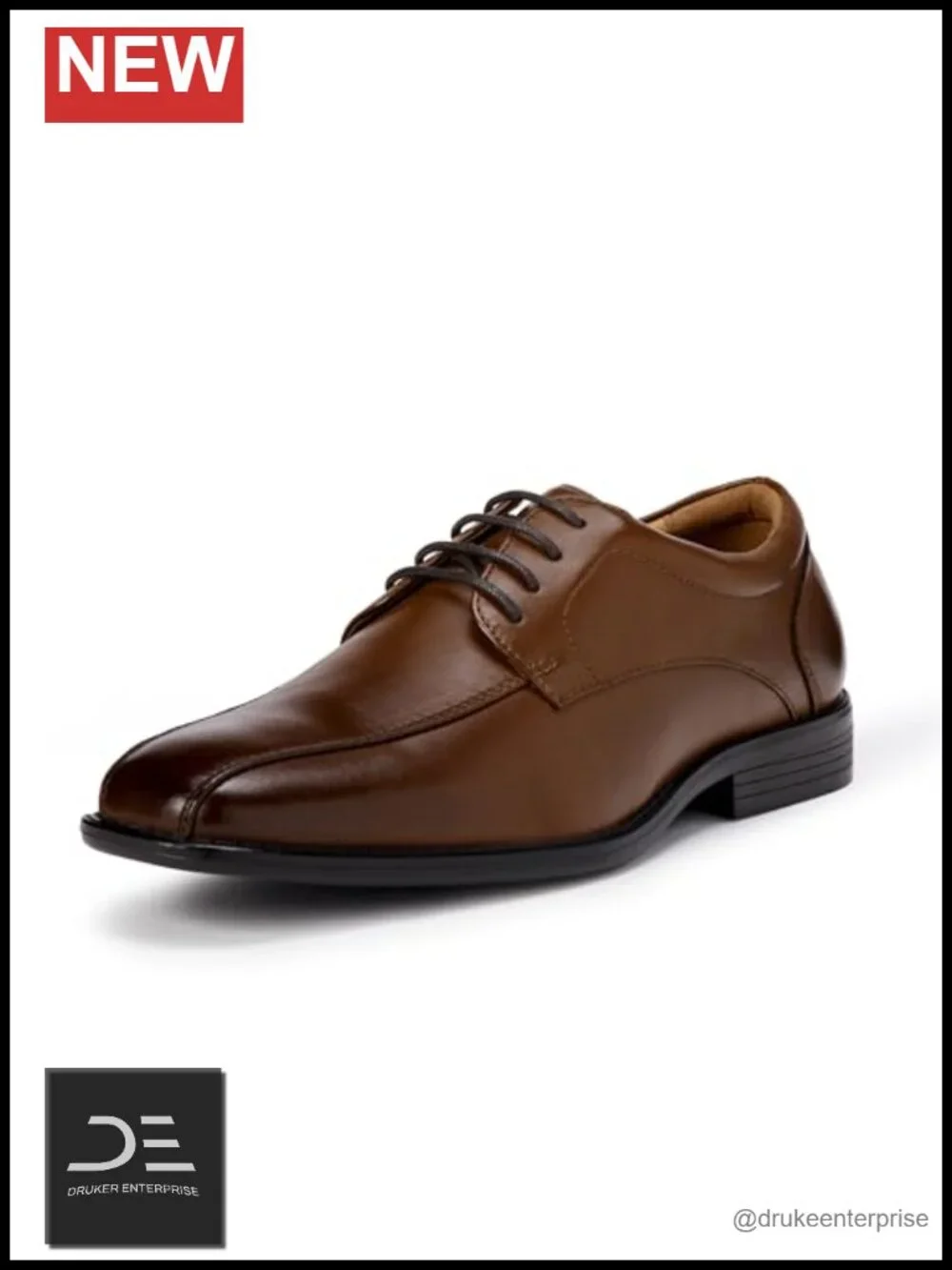 Men's Twin Seam Square Toe Derby Dress Shoes Faux Leather Lace Up
